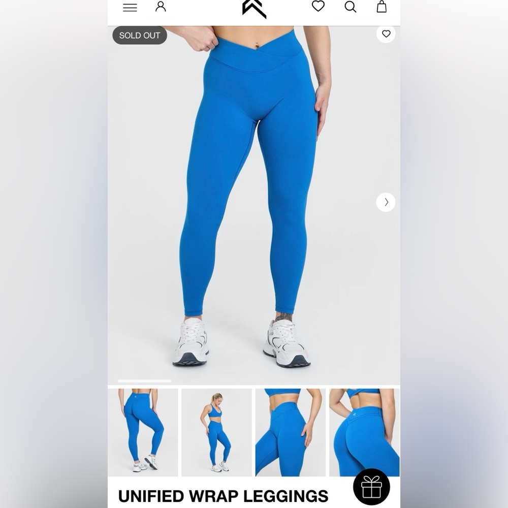 Oner Active Retro Blue blue unified wrap leggings Small Long